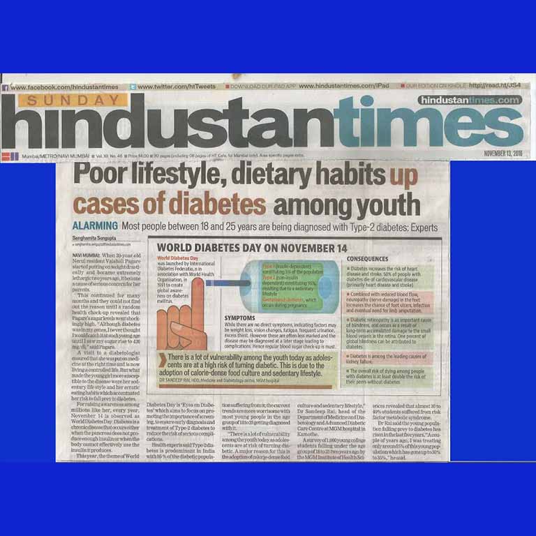 Dr sandeep rai diabetologist's article in newspaper