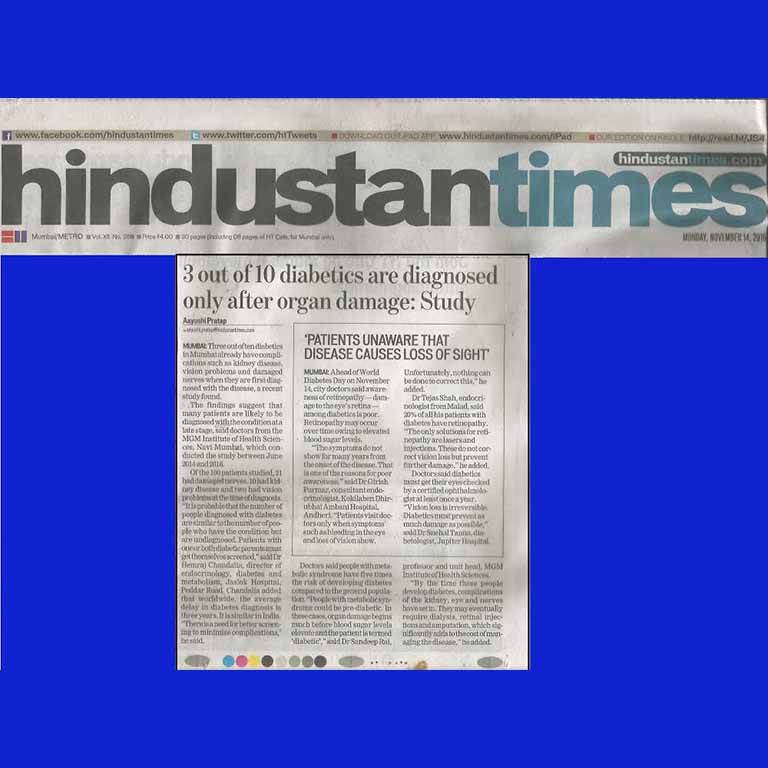 Dr sandeep rai diabetologist's article in newspaper